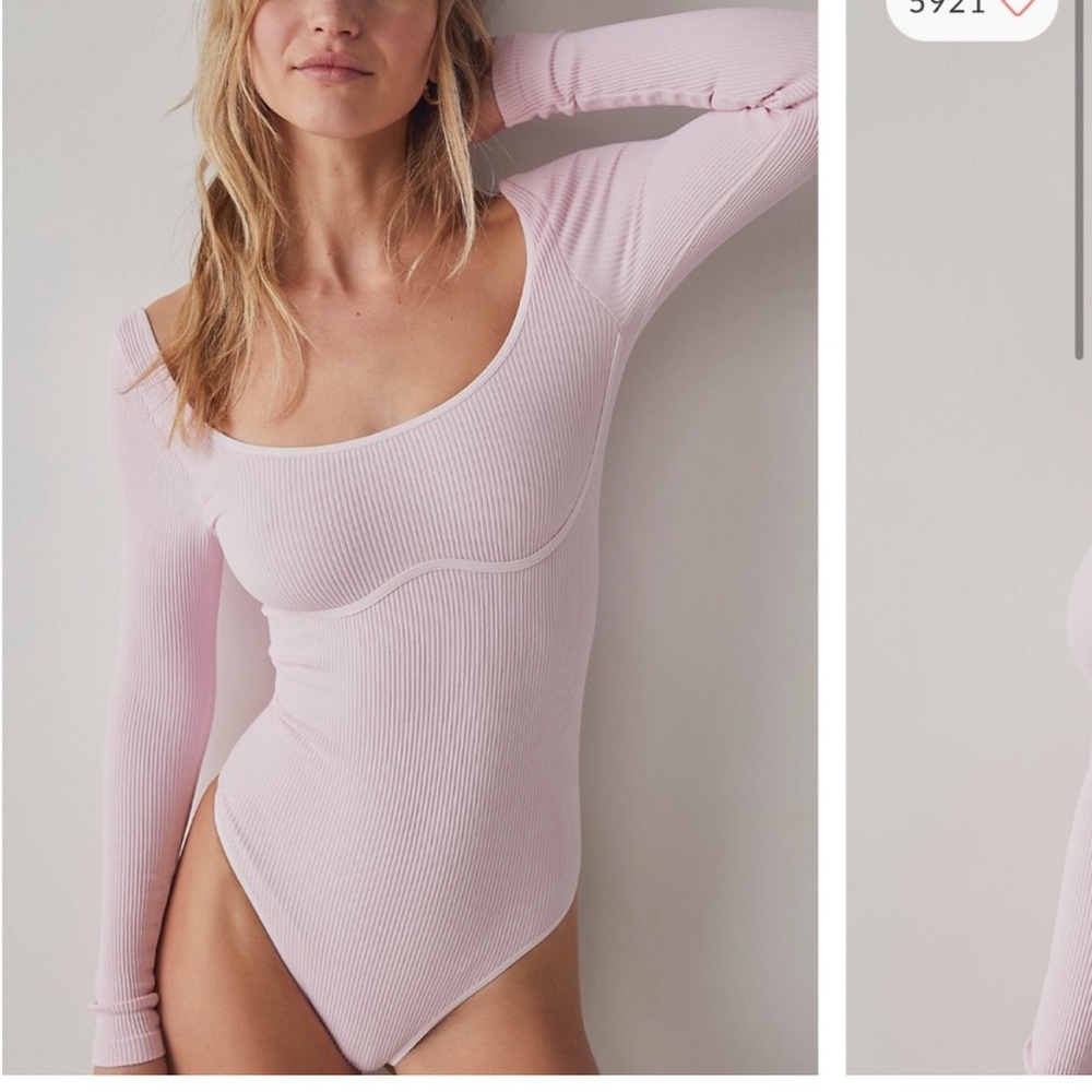 Free People Meg Seamless BodySuit in Pink